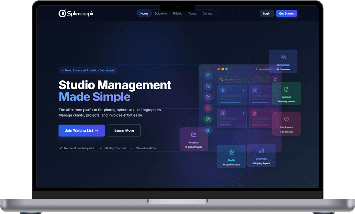 Splenderpic Studio Management Platform